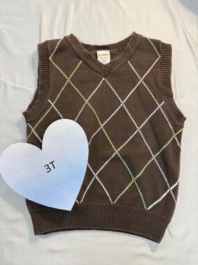 Gymboree - 3-4T - Brown Argyle Sweater Vest